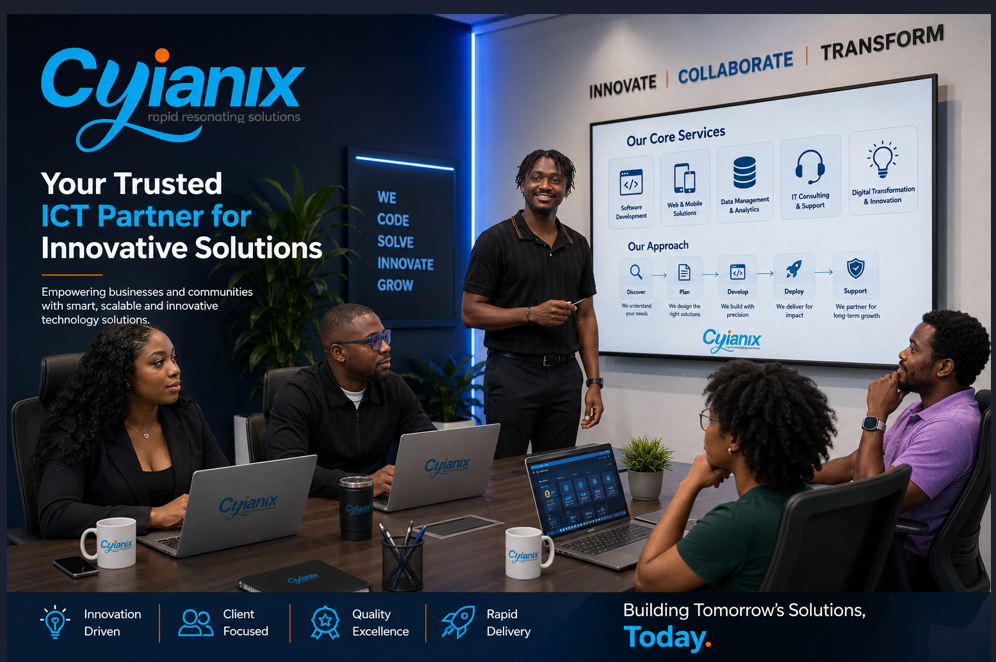 Cyianix team collaborating on web development and portal delivery
